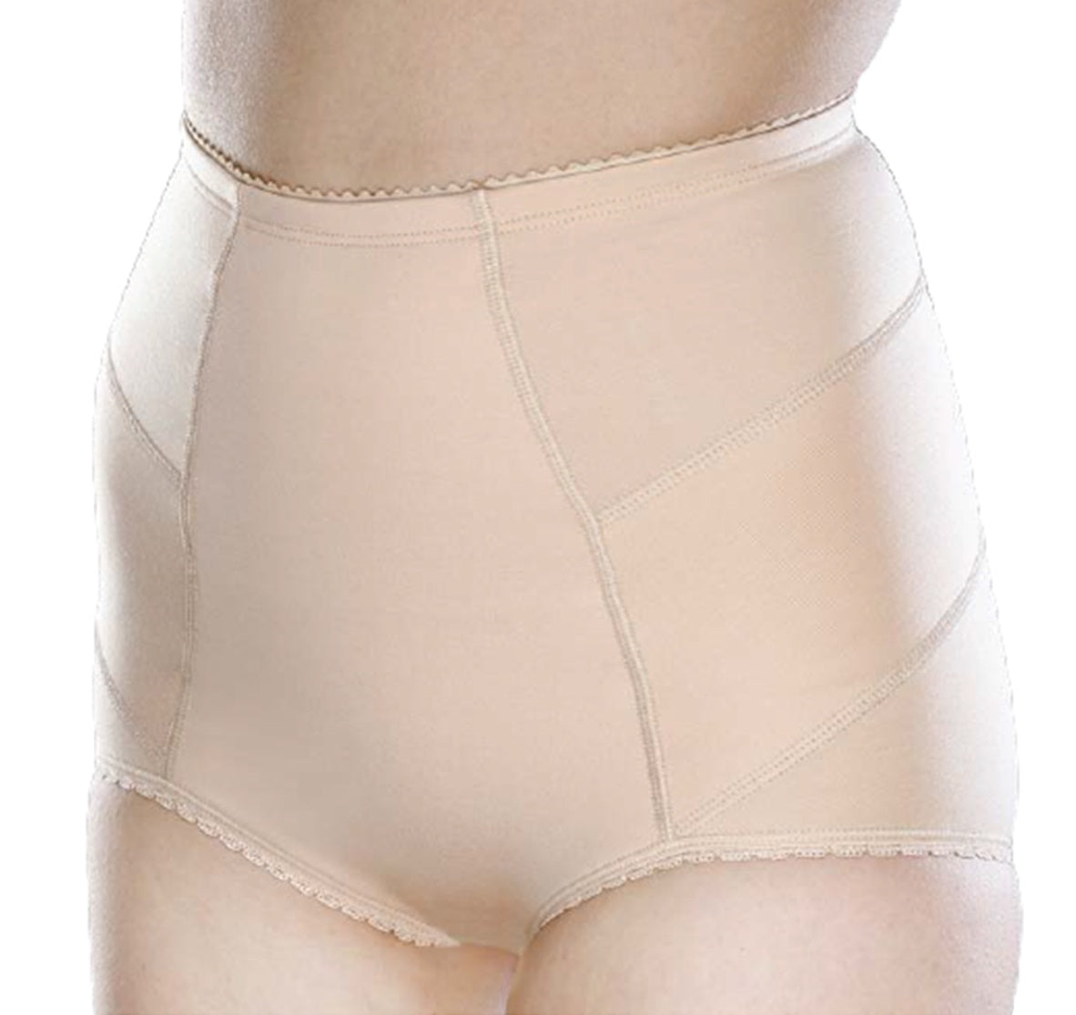 A pair of nude/beige hernia support pants. Hernia underwear for women.