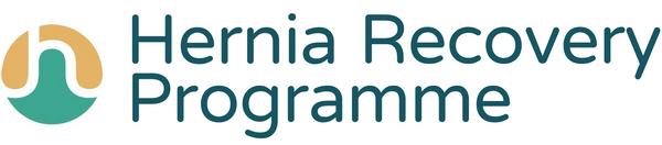 Logo of Hernia Clinic Hampshire's Hernia Recovery Programme with a green and yellow colour scheme.