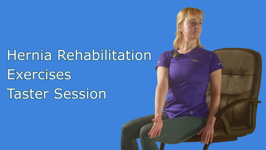 A taster video showing the instructor performing a number of standing hernia rehabilitation exercises.